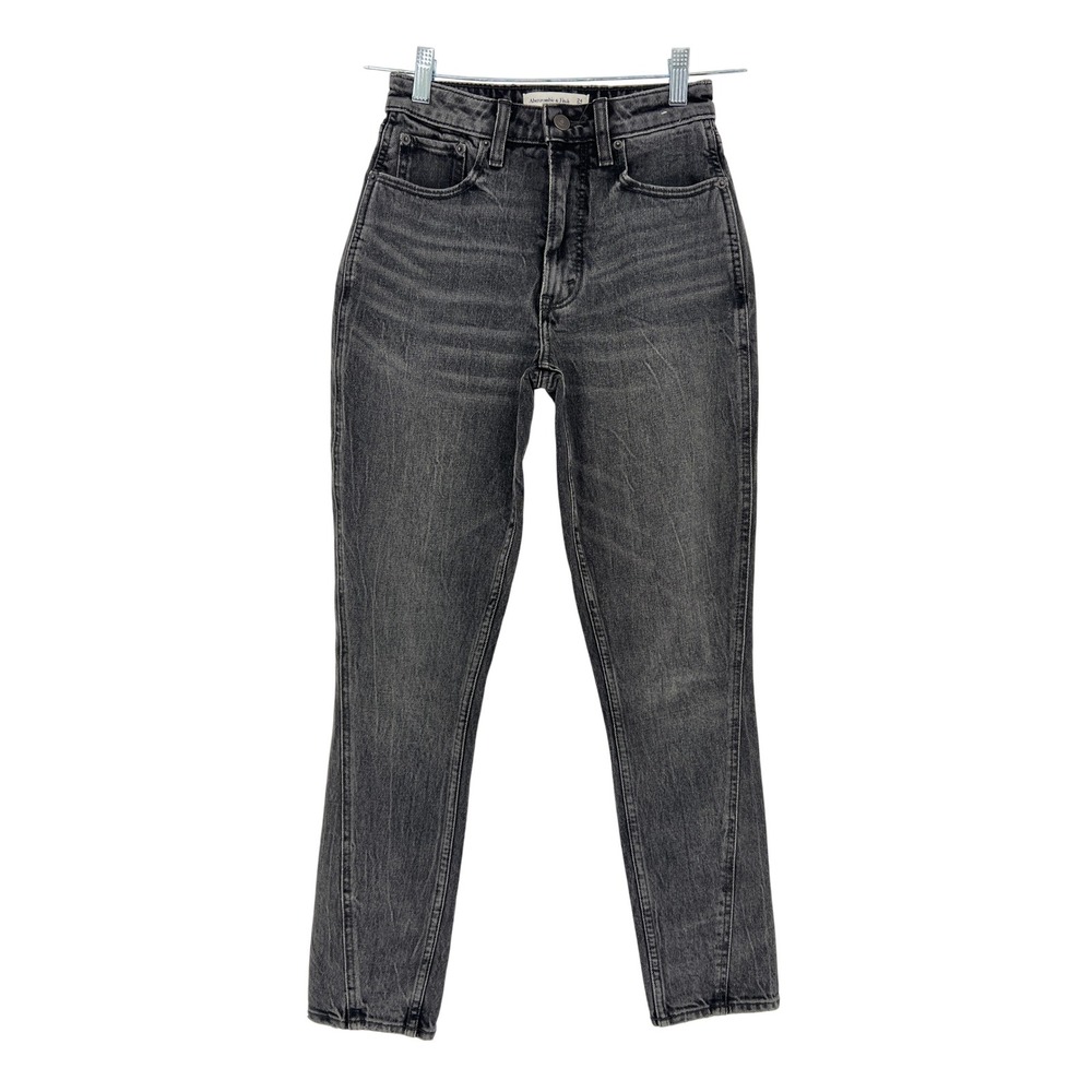 Abercrombie & Fitch Skinny Jeans Womens 24/00R Black Curve Love High Rise Denim